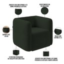 Ver imagem 4 de Poltrona Decorativa para Sala de Estar Fixa Living Peônia K01 Veludo Verde - Lyam Decor