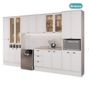 Ver imagem 4 de Cozinha Milla Emma Top 17 Portas 3 Gavetas MDF 380cm Branca Móveis Carraro