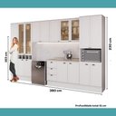 Ver imagem 6 de Cozinha Milla Emma Top 17 Portas 3 Gavetas MDF 380cm Branca Móveis Carraro
