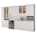 Ver imagem 2 de Cozinha Milla Emma Top 17 Portas 3 Gavetas MDF 380cm Branca Móveis Carraro