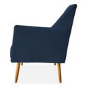 Ver imagem 3 de Poltrona Decorativa Julia Veludo Pés Palito Castanho Azul Marinho