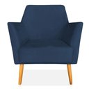 Ver imagem 5 de Poltrona Decorativa Julia Veludo Pés Palito Castanho Azul Marinho