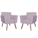 Ver imagem 1 de Conjunto 2 Poltronas Cadeiras Isabella Sala de Estar Veludo Rose - Incasa Decor