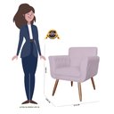 Ver imagem 6 de Conjunto 2 Poltronas Cadeiras Isabella Sala de Estar Veludo Rose - Incasa Decor