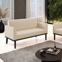 Ver imagem 2 de Sofá Namoradeira Base de Madeira Fixa Preto Marisa Corino Bege D03 - D\'rossi