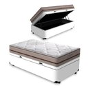 Ver imagem 1 de Cama Box Baú Solteiro + Colchão de Molas Ensacadas Anjos Classic 88cm