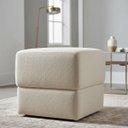 Ver imagem 1 de Puff Decorativo Aloy Bouclé Premium Assento Extra para Sala Quarto Design Moderno Bege