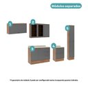 Ver imagem 4 de Armário de Cozinha Completa com Balcão Milla Lounge Carraro Nogal com Cinza Titânio