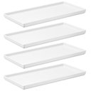 Ver imagem 1 de Kit 4 Pratos Retangulares Branco Servir Petiscos 27x13cm Comidas Japonesa Bandejas Decorativa Uno