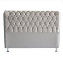 Ver imagem 1 de Cabeceira de Cama Box Jully Casal 140 Cm Botão Strass Suede Prata do Lar Móveis