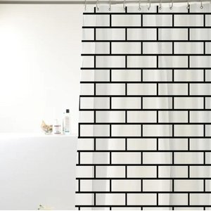 Cortina para Box Poliéster 198cm X 180cm Uzoo Tijolinho