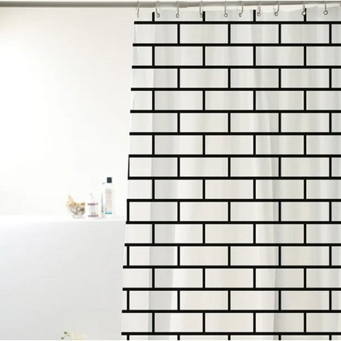 Cortina para Box Poliéster 198cm X 180cm Uzoo Tijolinho