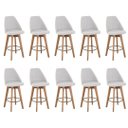 Ver imagem 1 de Kit 10 Banquetas Gourmet Giratória Maya-Tecido Linho