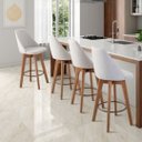 Ver imagem 2 de Kit 10 Banquetas Gourmet Giratória Maya-Tecido Linho