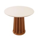Ver imagem 6 de Mesa de Jantar 2 Lugares Tampo MDF Base Ripada Off White com Freijó e Cesare Claro 90cm Dalla Costa