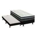 Ver imagem 1 de Cama Box c/Auxiliar Solteiro: Colchão Orthoflex Bonnel Venezia Black + Base CRC Courano Black(88x188