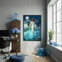 Ver imagem 2 de Quadro Umbanda Iemanjá - 70x50cm:moldura Preta