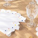 Ver imagem 5 de Kit 6 Jogos Americanos Bordado Simples com Guardanapos - Poá Branco