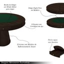 Ver imagem 3 de Mesa de Jogos Carteado 6 Lugares Bellagio com Gavetas e Tampo Reversível Base Cone com Tecido Capucc