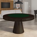 Ver imagem 1 de Mesa de Jogos Carteado 6 Lugares Bellagio com Gavetas e Tampo Reversível Base Cone com Tecido Capucc