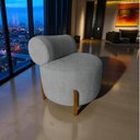 Ver imagem 7 de Poltrona Decorativa Mônaco Linho Cinza