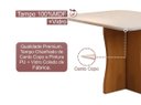 Ver imagem 3 de Mesa de Jantar 4 Lugares Retangular Moderna Bella, Tampo Chanfrado Mdf/vidro, Base Madeira Maciça