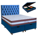 Ver imagem 1 de Kit Cabeceira + Cama Box Bau + Colchão Queen Molas Ensacadas Legaccy Paropas
