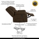 Ver imagem 3 de Poltrona do Papai Reclinável Sala de Cinema Barcelona Manual Veludo Marrom G23 Encantum