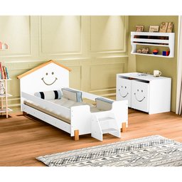 Cama Solteiro Infantil Alegra - Branca e Mel - 1
