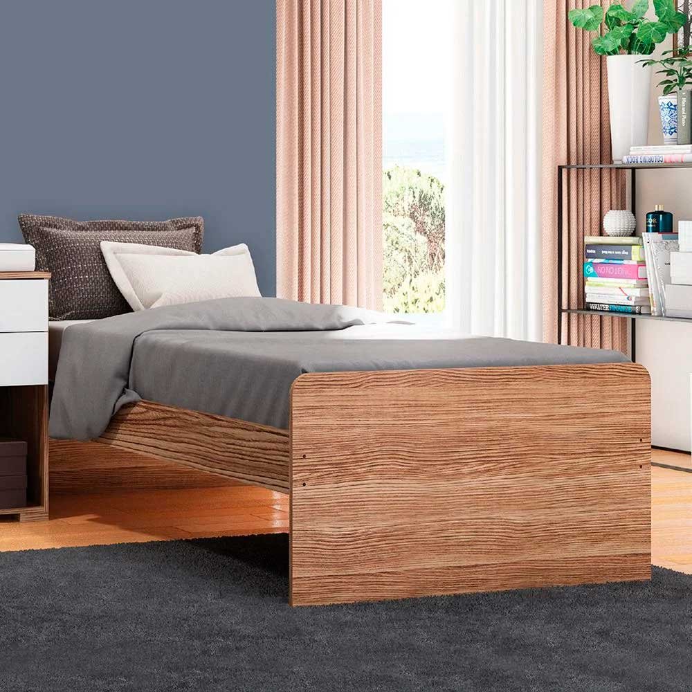 Cama de Solteiro Setiba 100% MDF Rimo - Freijo - 1