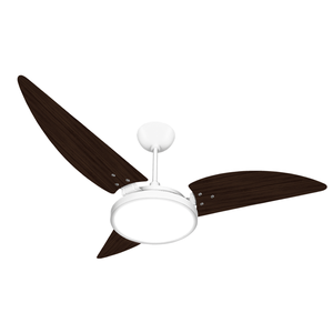 Ventilador de Teto Maragogi LED 6500K Branco Com 3 Pás Tabaco de MDF 110 V Ventex