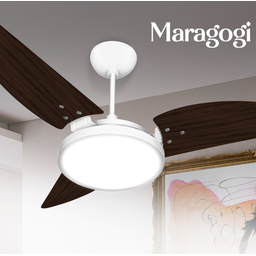 Ventilador de Teto Maragogi LED 6500K Branco Com 3 Pás Tabaco de MDF 110 V Ventex - 2