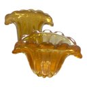 Ver imagem 2 de Vaso Tipo Murano de Vidro Âmbar g 18 x 15cm | Casa Del Grande