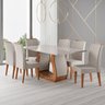 Conjunto Sala de Jantar Mesa 160x80,8cm Tampo com Vidro 6 Cadeiras Inspirare - 1