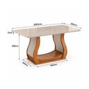 Ver imagem 3 de Conjunto Sala de Jantar Mesa 160x80,8cm Tampo com Vidro 6 Cadeiras Inspirare Yescasa Bege/Mel