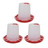 Kit com 3 Comedouros de Plástico Aro Anti Desperdicio para Aves - 3kg - 3