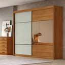 Ver imagem 4 de Guarda Roupa Casal Belmonte 2 Portas 8 Gavetas com Espelho Cinamomo Fendi - Novo Horizonte