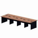 Ver imagem 2 de Plataforma de Trabalho 8 Lugares 3,60m Pé Painel Nogal P F5 Cor:Nogal com Preto