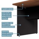 Ver imagem 5 de Plataforma de Trabalho 8 Lugares 3,60m Pé Painel Nogal P F5 Cor:Nogal com Preto