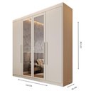 Ver imagem 4 de Guarda Roupa 4 Portas Aurora com Espelho Off White - Móveis Europa