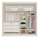 Ver imagem 3 de Guarda Roupa 4 Portas Aurora com Espelho Off White - Móveis Europa