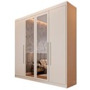 Ver imagem 2 de Guarda Roupa 4 Portas Aurora com Espelho Off White - Móveis Europa