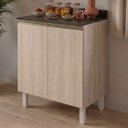 Ver imagem 2 de Balcão com Tampo 2 Portas MDF 80 cm Kali 1222322 Bianco Toq Nicioli Bianco Toq
