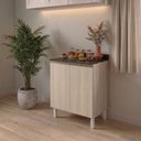 Ver imagem 4 de Balcão com Tampo 2 Portas MDF 80 cm Kali 1222322 Bianco Toq Nicioli Bianco Toq