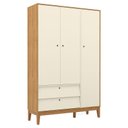 Ver imagem 4 de Berço Americano e Guarda Roupa Unique 3 Portas Off White Freijó Eco Wood com Colchão Ortobom - Matic