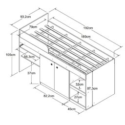 Cama Multifuncional com Escrivaninha Juvenille Art Montana - 7