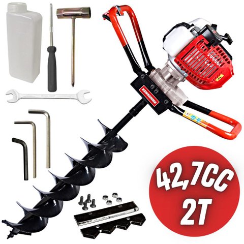 Perfurador de Solo Profissional Kawashima ED43 á Combustão 42.7cc 2T Com Broca de 80x15cm