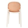Kit 4 Cadeiras Empilhável Positano Fratini Polipropileno Cor Nude e Assento Simulando Palha Rattan - 2