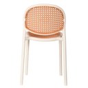 Ver imagem 2 de Kit 4 Cadeiras Empilhável Positano Fratini Polipropileno Cor Nude e Assento Simulando Palha Rattan