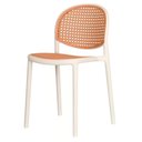 Ver imagem 6 de Kit 4 Cadeiras Empilhável Positano Fratini Polipropileno Cor Nude e Assento Simulando Palha Rattan
